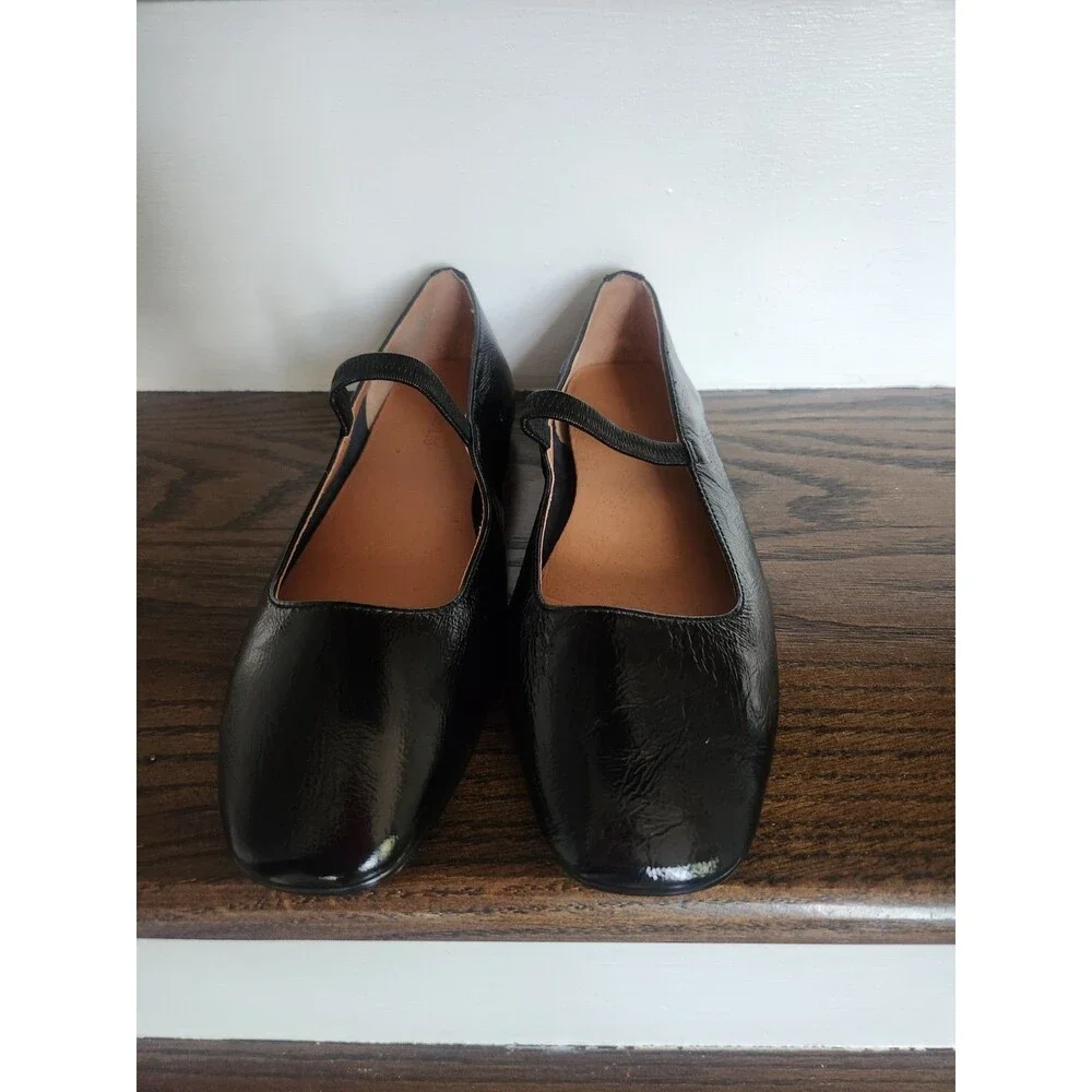 NEW Madewell The Greta Mary Jane Flats Patent Leather Shoes Ballet Black Size 7